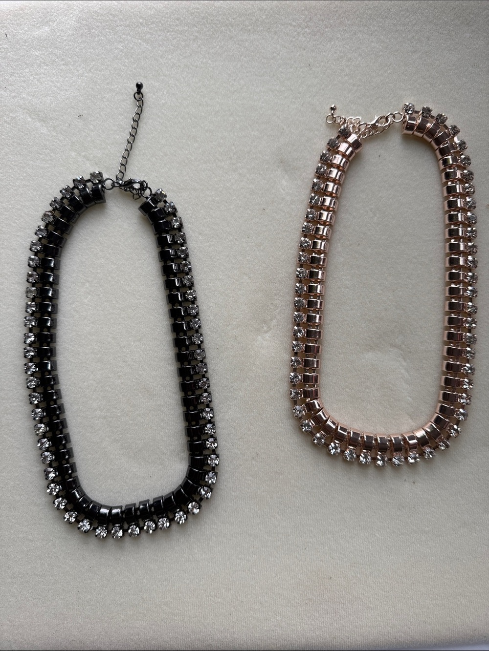 2 sparkling Statement Necklace - Black and Rose Gold Options|15”